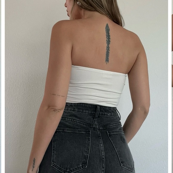 Never worn Honey Mango crop tube top and matching maxi skirt, size S (in beige). - Picture 6 of 8